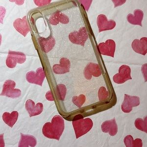 Otterbox Clear Silver Glitter Some Discoloration